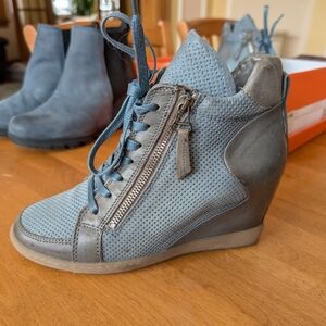 Miz Mooz Blue Wedge Sneakers